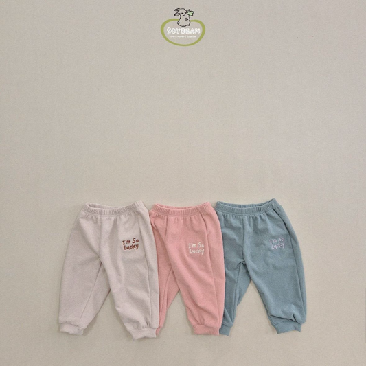 (Pre-order) Soybean Kids - Lucky Fleece-Lined Sweatpants 럭키기모골지팬츠 (3 Colors)