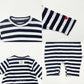 (Pre-order) OOTTBEBE - Mix Stripe Knit Suit 믹스단가라슈트 (2 Colors)