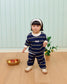 (Pre-order) OOTTBEBE Fall - Rookie Stripe Top & Bottom Set - 루키단가라상하복 (2 Colors)
