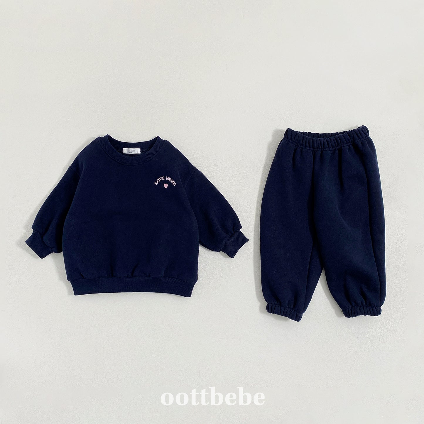 (Pre-order) OOTTBEBE Winter - Love Bebe Top & Bottom Set 러브베베상하복 (4 Colors)