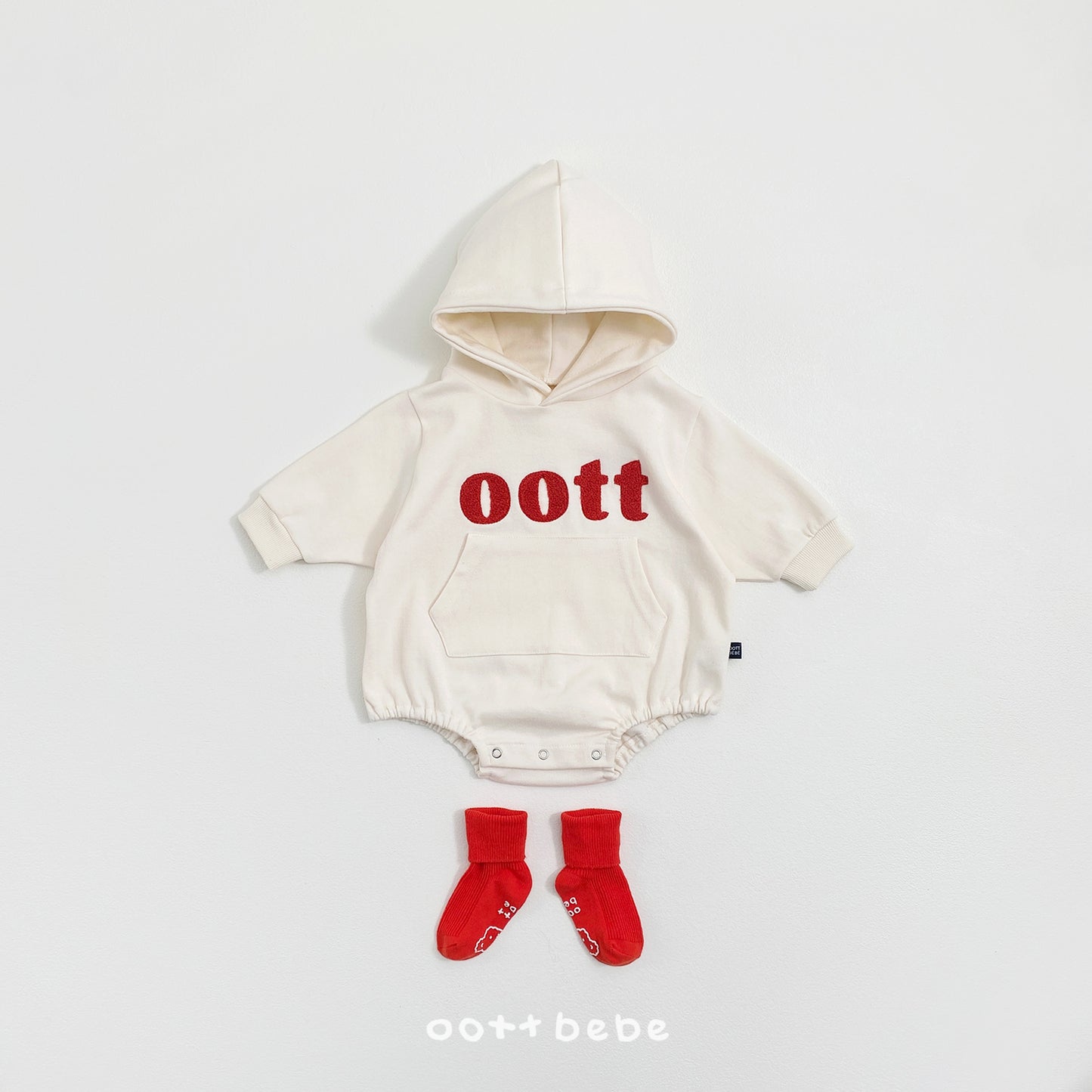 (Pre-order) OOTTBEBE Spring - Bouclé Hoodie Romper 댄디부클후드슈트 (2 Colors)