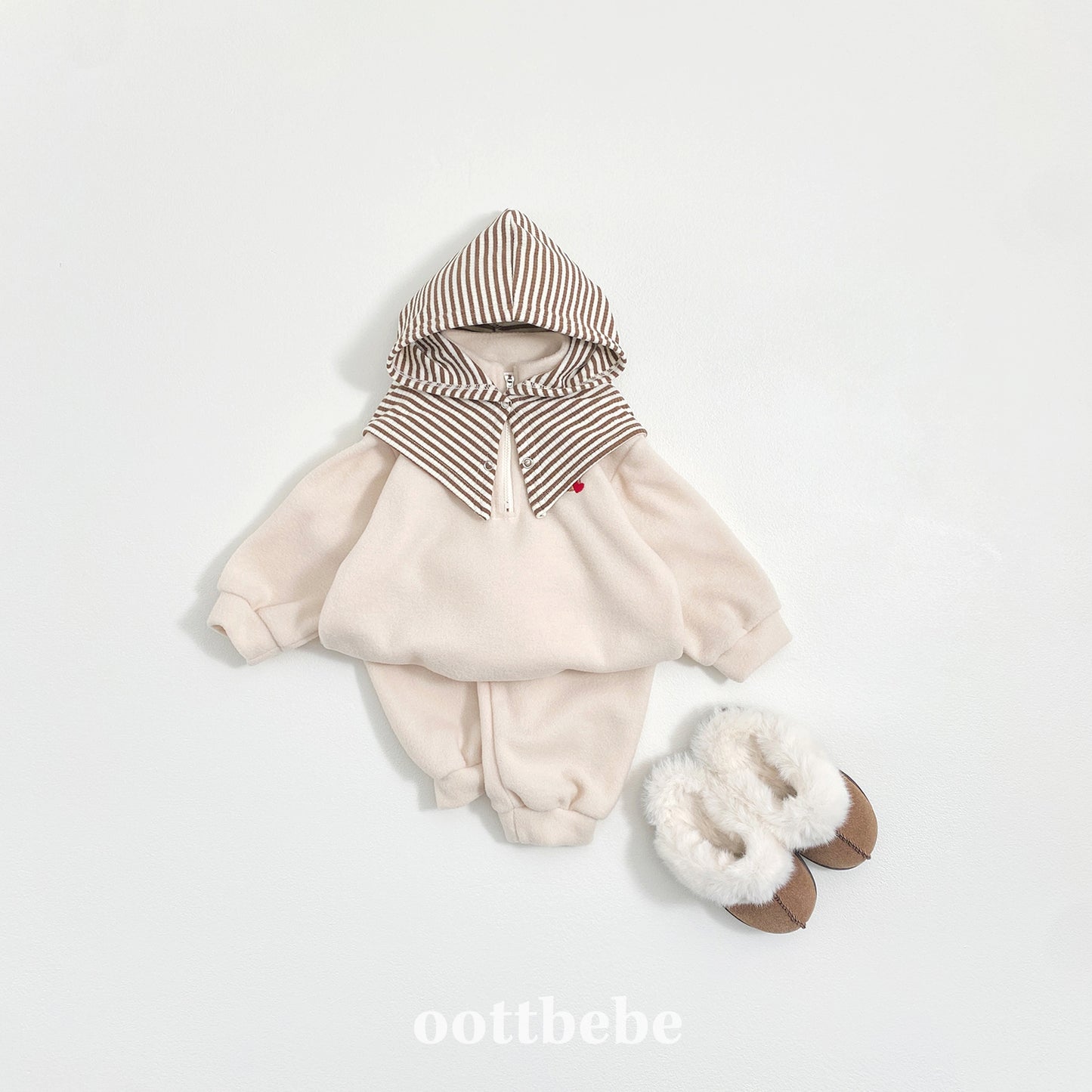 (Pre-order) OOTTBEBE Winter - Puppy Fleece Anorak Top & Bottom Set 멍멍아노락상하복 (4 Colors)