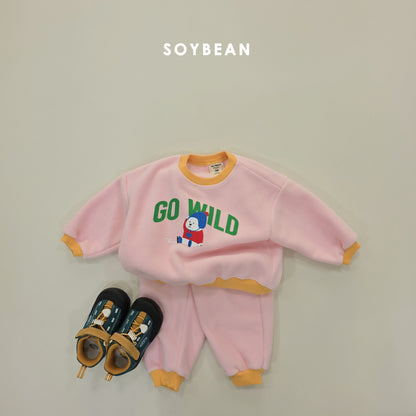 (Pre-order) Soybean Kids Winter - Baby Polar Bear Fleece Top & Bottom Set 아기백곰플리스상하복 (2 Colors)