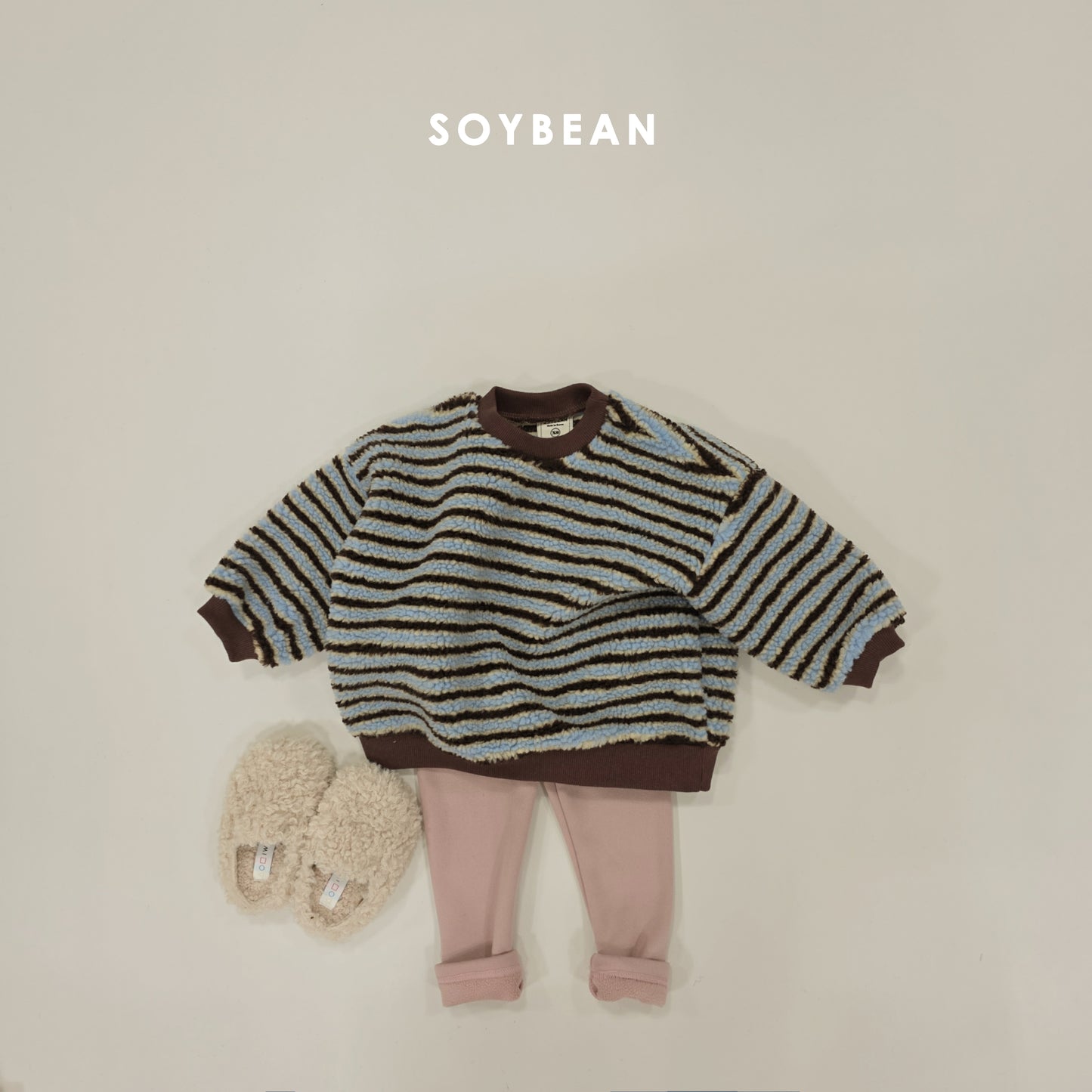 (Pre-order) Soybean Kids Winter - Color Cotton Candy Sherpa Sweatshirt 칼라솜사탕맨투맨 (4 Colors)