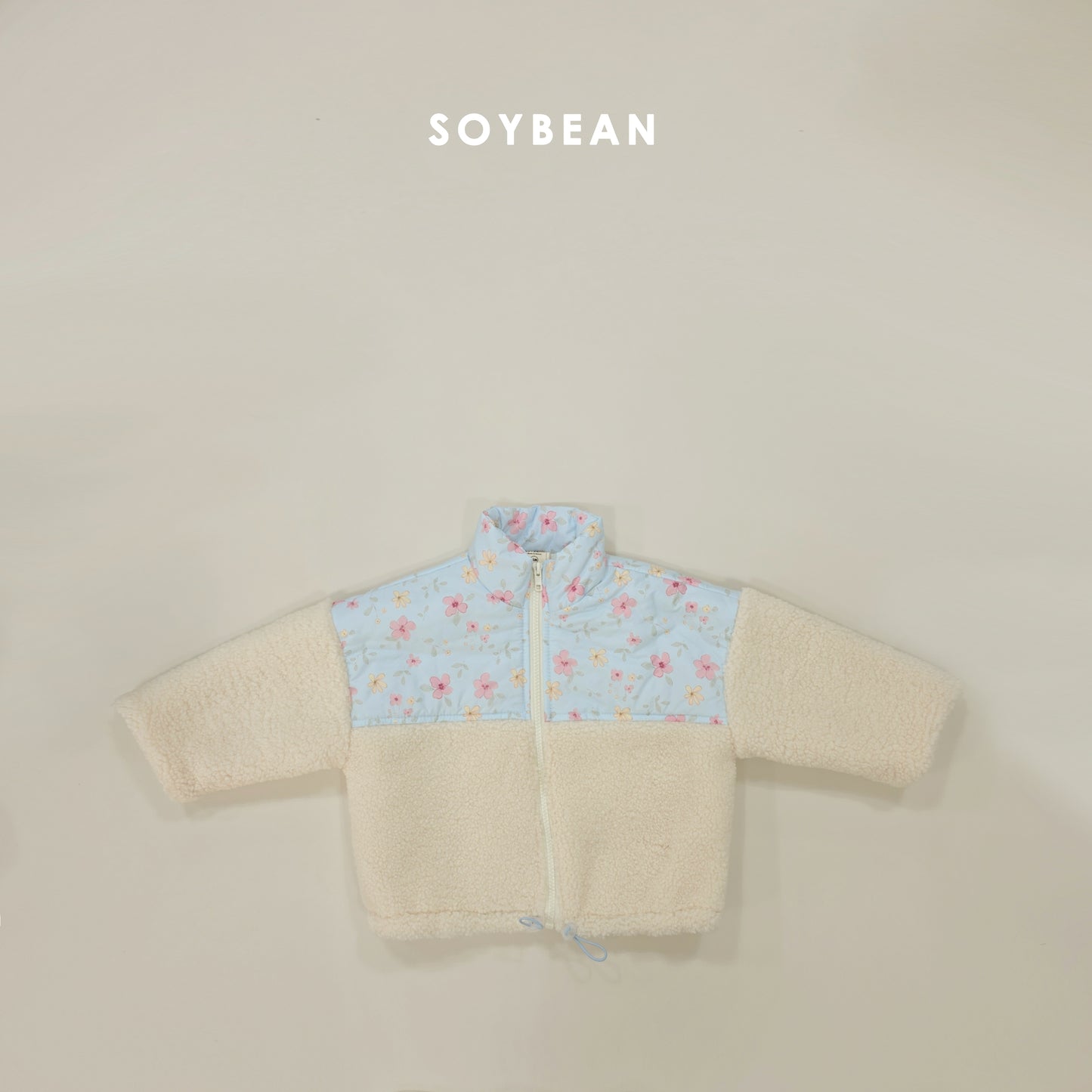 (Pre-order) Soybean Kids Winter - Flower Patch Sherpa Jacket 꽃배색양털JP (2 Colors)