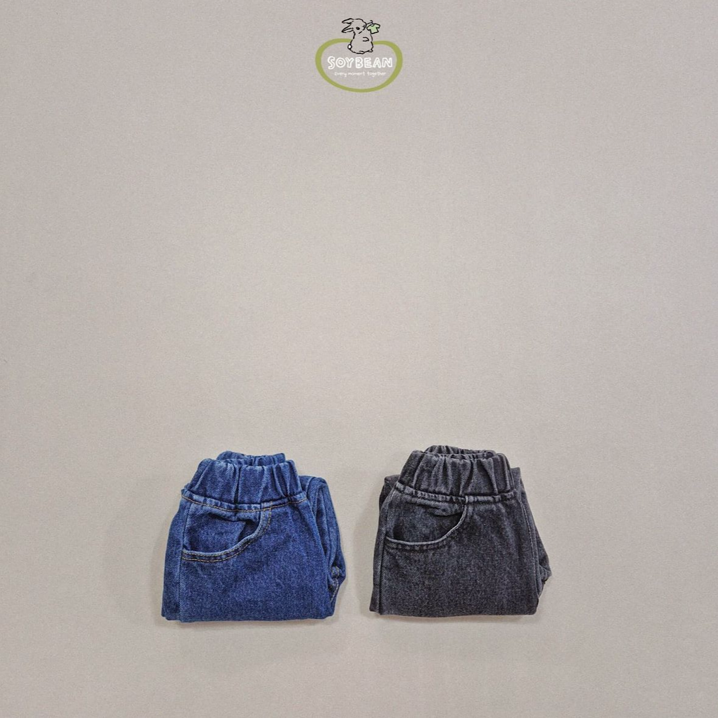 (Pre-order) Soybean Kids - Fleece-Lined Tapered Denim Pants 기모테이퍼드데님팬츠 (2 Colors)