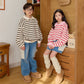 (Pre-order) Daily Bebe - Kids’ Collar Striped Sweatshirt 카라 단가라 맨투맨 (2 Colors)