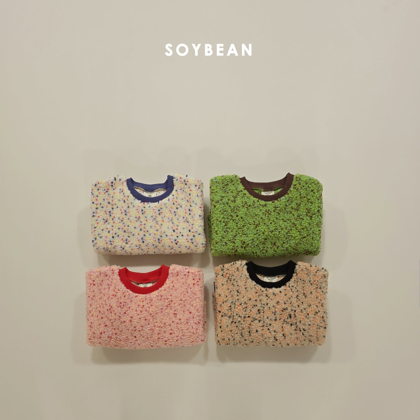 (Pre-order) Soybean Kids Winter - Popping Sherpa Sweatshirt 팝핑양털맨투맨 (4 Colors)