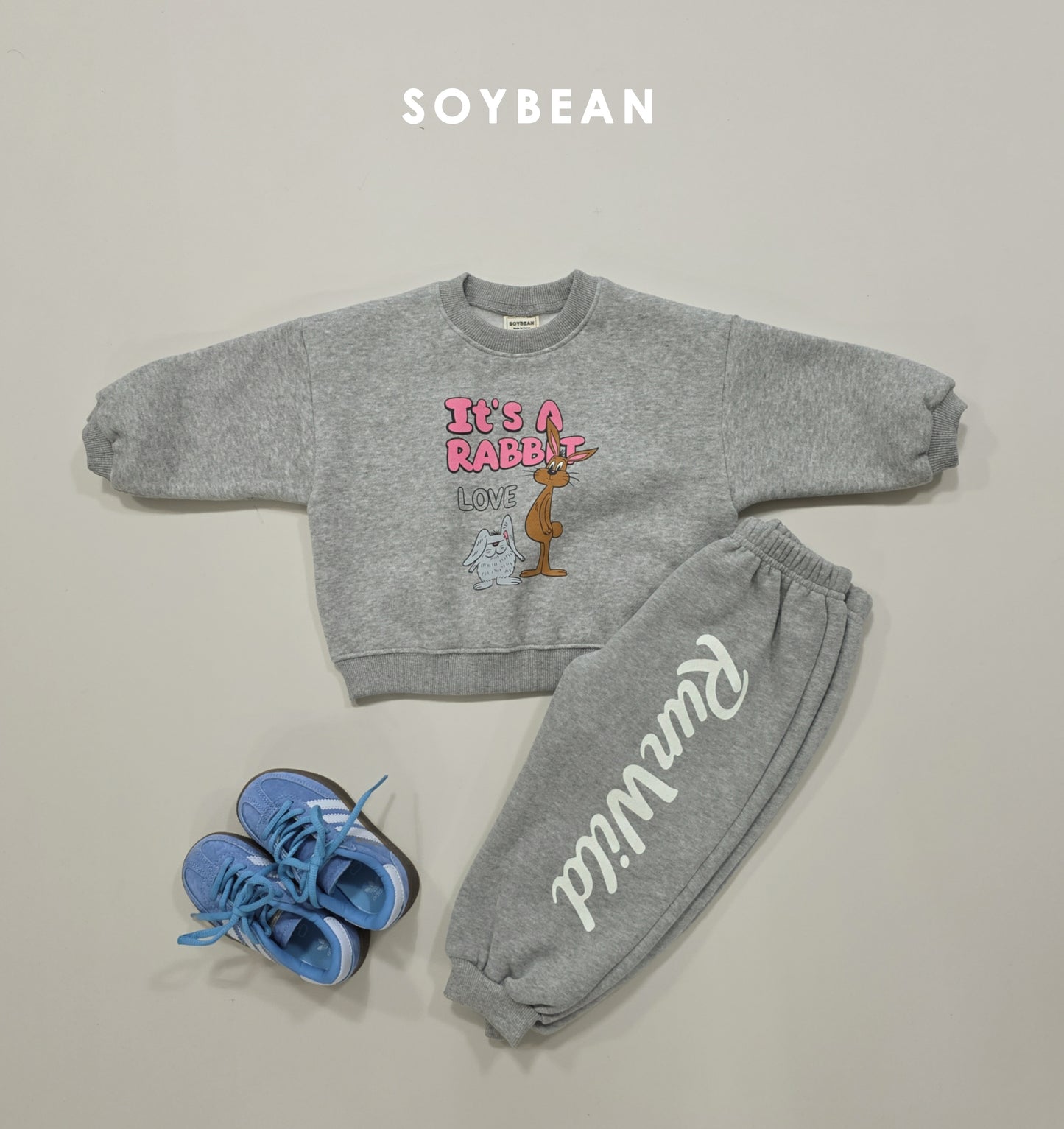 (Pre-order) Soybean Kids Winter - Rabbit Fleece-Lined Sweatshirt 래빗양기모맨투맨 (2 Colors)