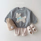 (Pre-order) Daily Bebe - Kids’ Fluffy Ribbon Sweatshirt 뽀글리본 맨투맨 (2 Colors)