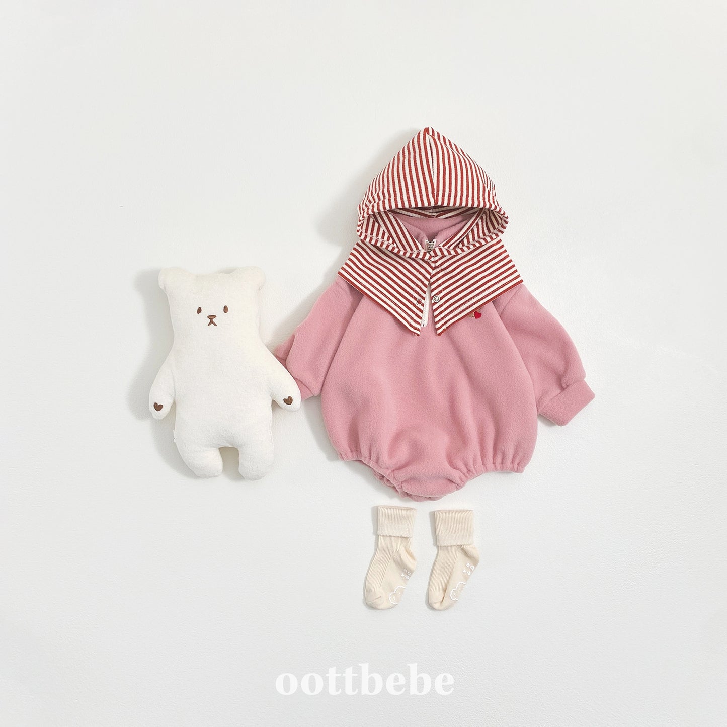 (Pre-order) OOTTBEBE Winter - Puppy Fleece Anorak Bodysuit 멍멍아노락슈트 (4 Colors)