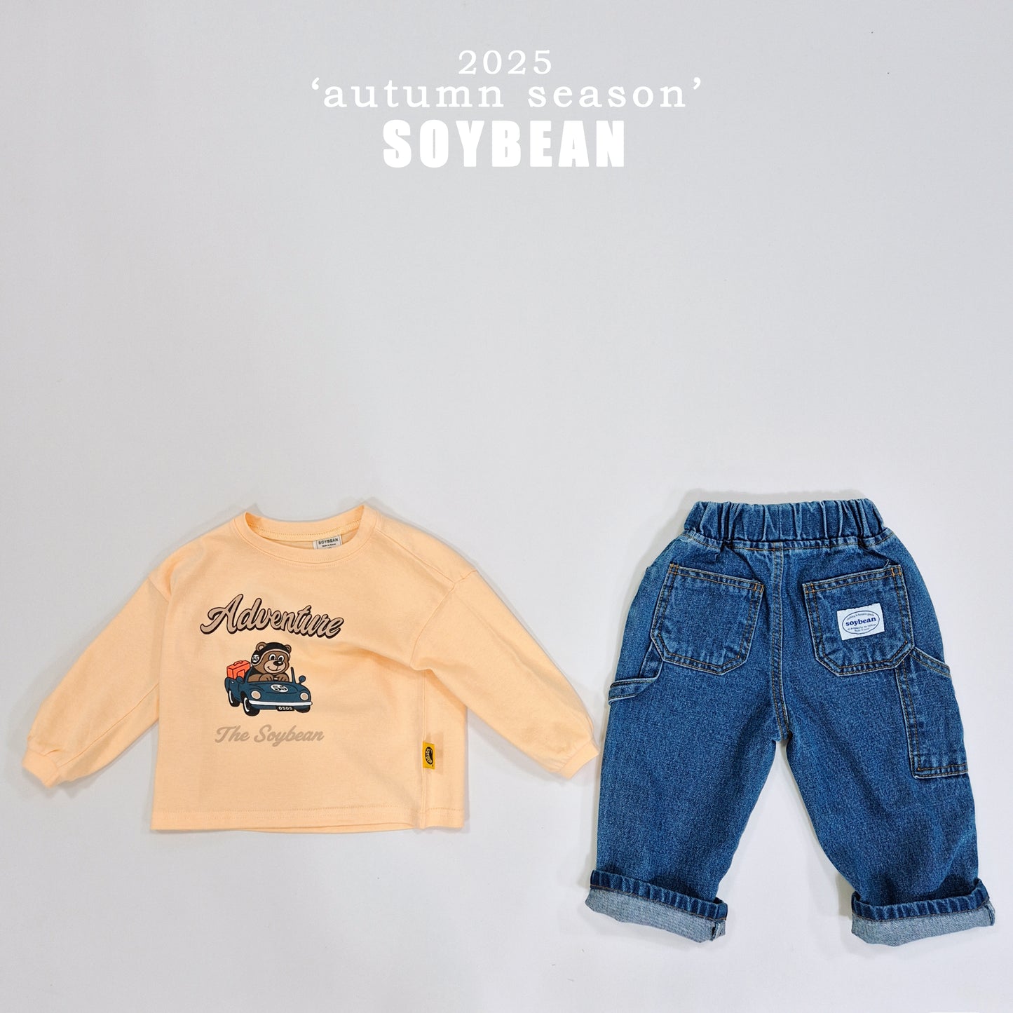 (Pre-order) Soybean Kids - Mini Car Bear Tee 미니카곰돌티셔츠 (3 Colors)