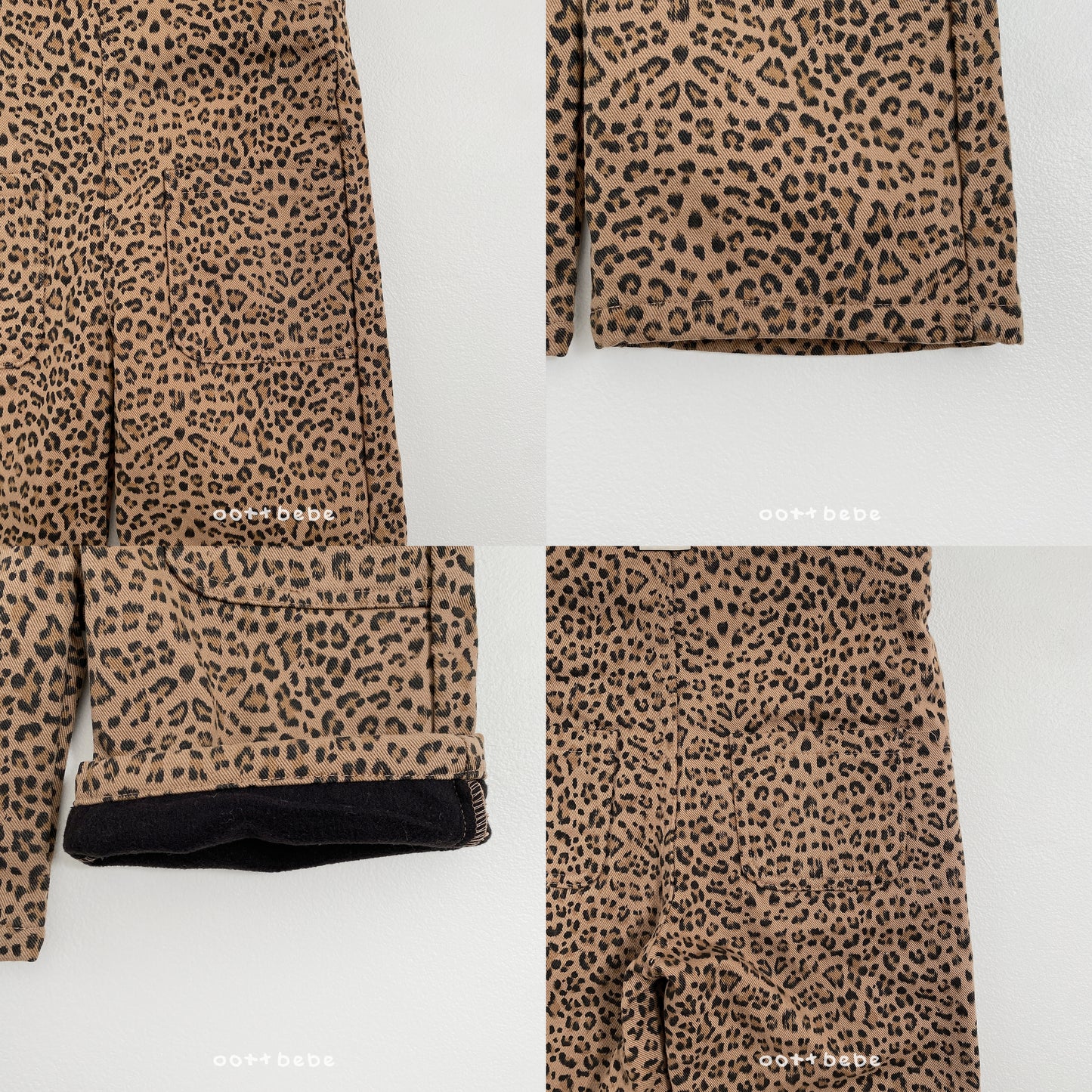 (Pre-order) OOTTBEBE Winter - Leopard Overall Pants 호피오버롤