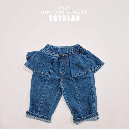 (Pre-order) Soybean Kids - Skirt Wide Denim Pants 스커트와이드데님팬츠 (2 Colors)