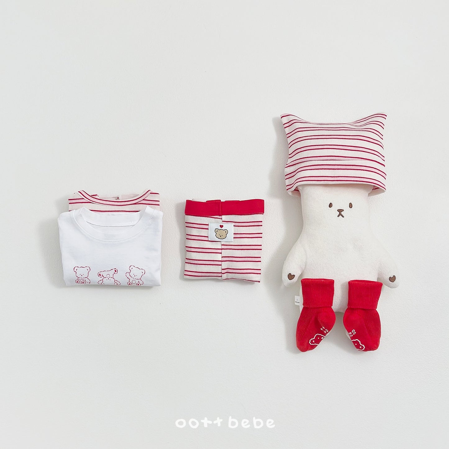 (Pre-order) OOTTBEBE Spring - Say OOTT Stripe Suspender Leggings 세이오뜨멜빵레깅스 (4 Colors)