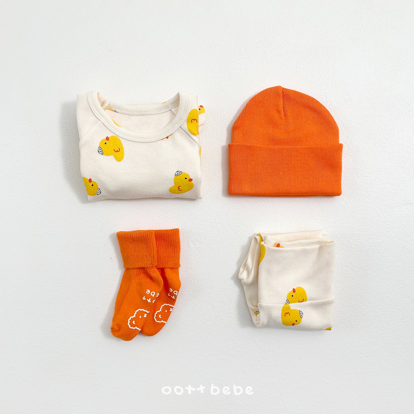 (Pre-order) OOTTBEBE Spring - Picnic Cotton Romper 나들이슈트세트 (4 Colors)