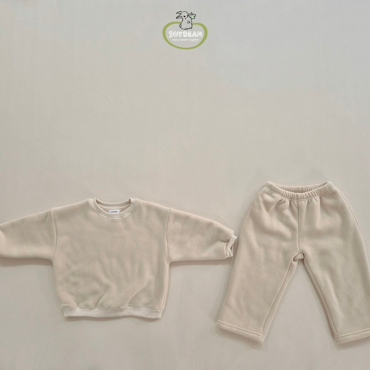 (Pre-order) Soybean Kids - Super Fleece Wide Top & Bottom Set 슈퍼플리스와이드상하복 (4 Colors)