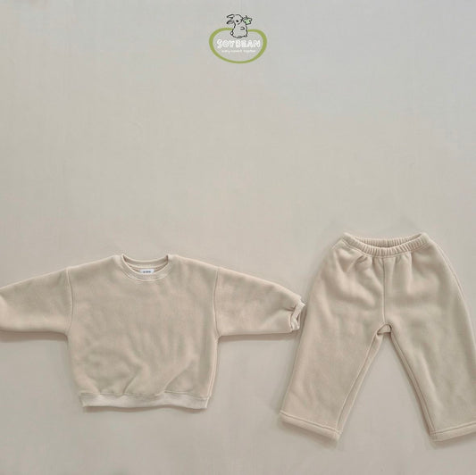 (Pre-order) Soybean Kids - Super Fleece Wide Top & Bottom Set 슈퍼플리스와이드상하복 (4 Colors)