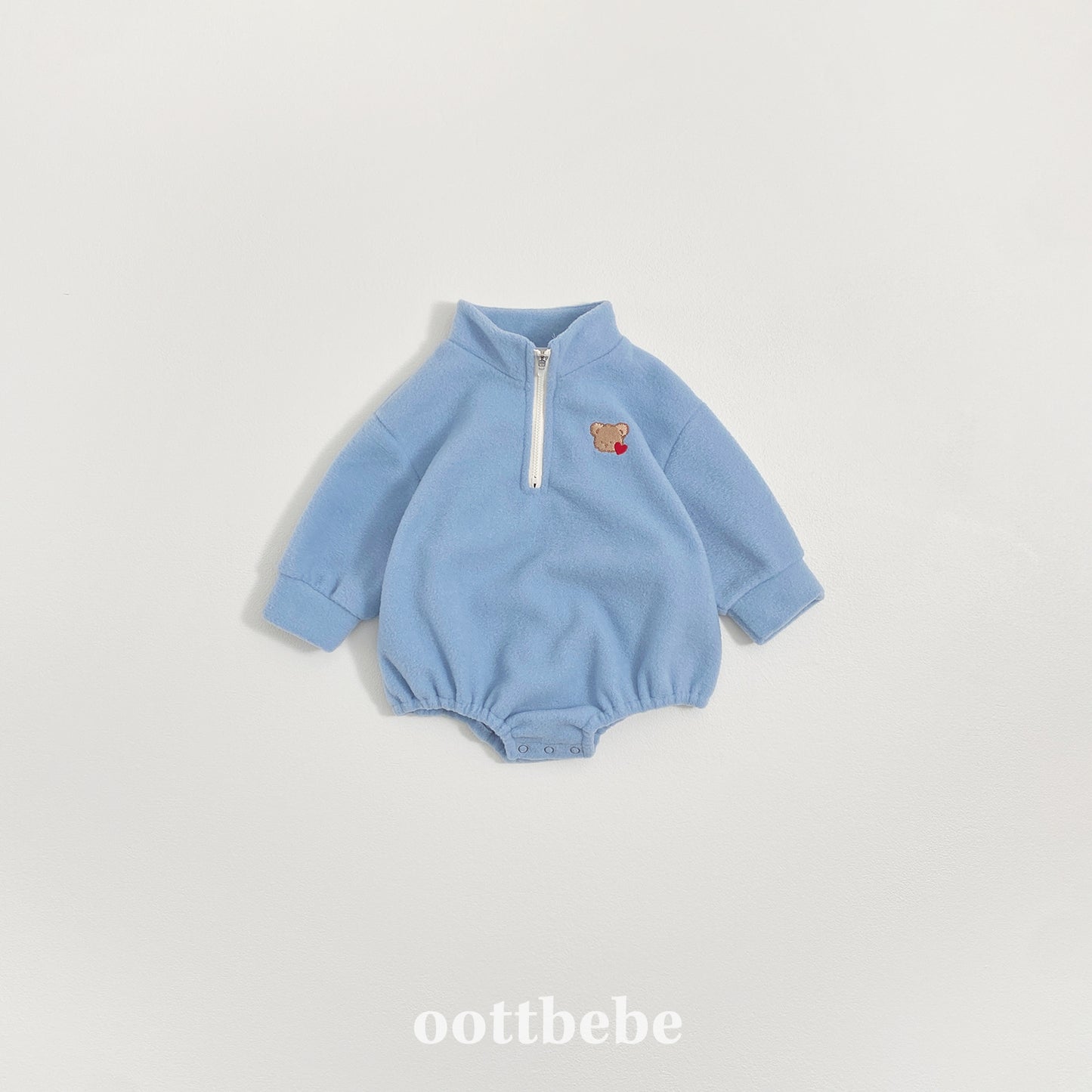 (Pre-order) OOTTBEBE Winter - Puppy Fleece Anorak Bodysuit 멍멍아노락슈트 (4 Colors)