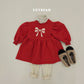 (Pre-order) Soybean Kids Winter - Ribbon Fleece-Lined Sweatshirt Dress 리본양기모맨투맨OPS (2 Colors)