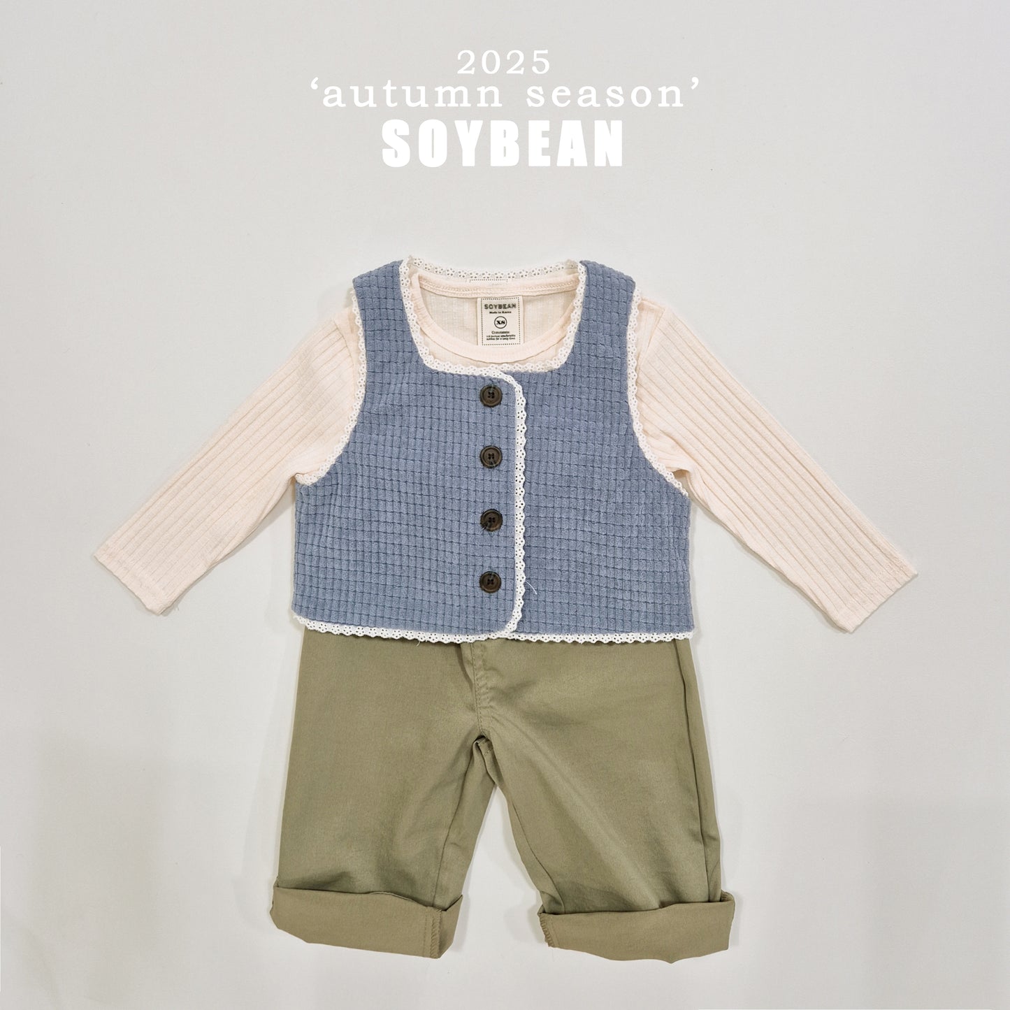 (Pre-order) Soybean Kids - Little Lace Vest 꼬마레이스조끼 (2 Colors)