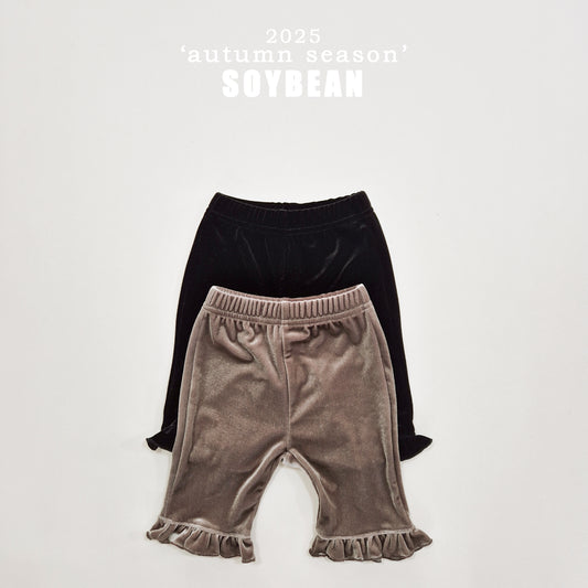 (Pre-order) Soybean Kids - Capri Frill Velvet Pants 카프리프릴팬츠 (2 Colors)