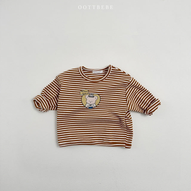 (Pre-order) OOTTBEBE - Friends Striped Play Tee 프렌즈단가라랍빠티 (2 Colors)