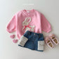 (Pre-order) Daily Bebe - Kids’ Denim Skirt with Fleece Pockets 카고 양털치마