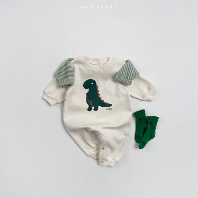 (Pre-order) OOTTBEBE - Winter Dinosaur Bodysuit 아기공룡전신수트 (3 Colors)