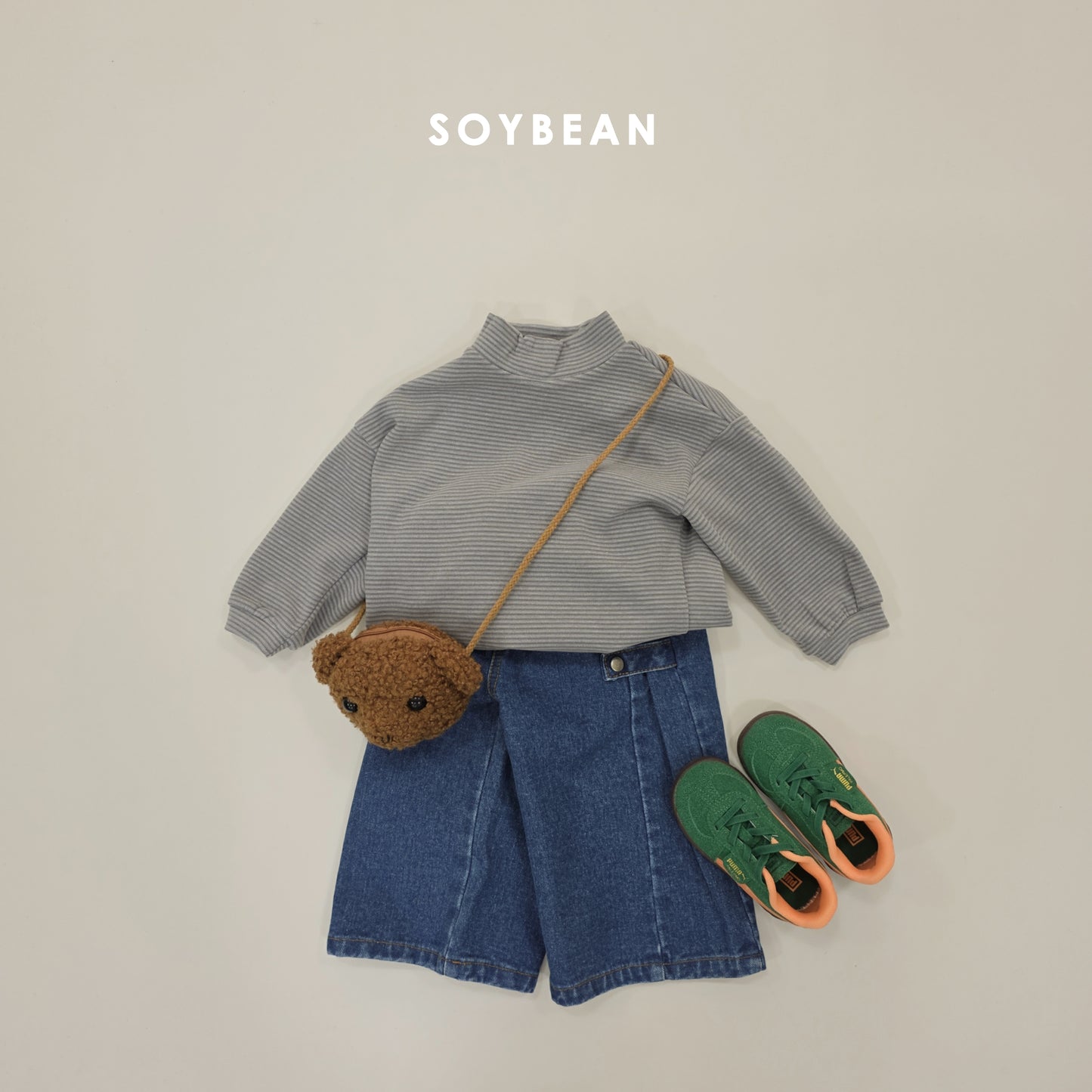 (Pre-order) Soybean Kids Winter - Snap Cut Fleece-Lined Denim Pants 스냅컷기모데님 (2 Colors)