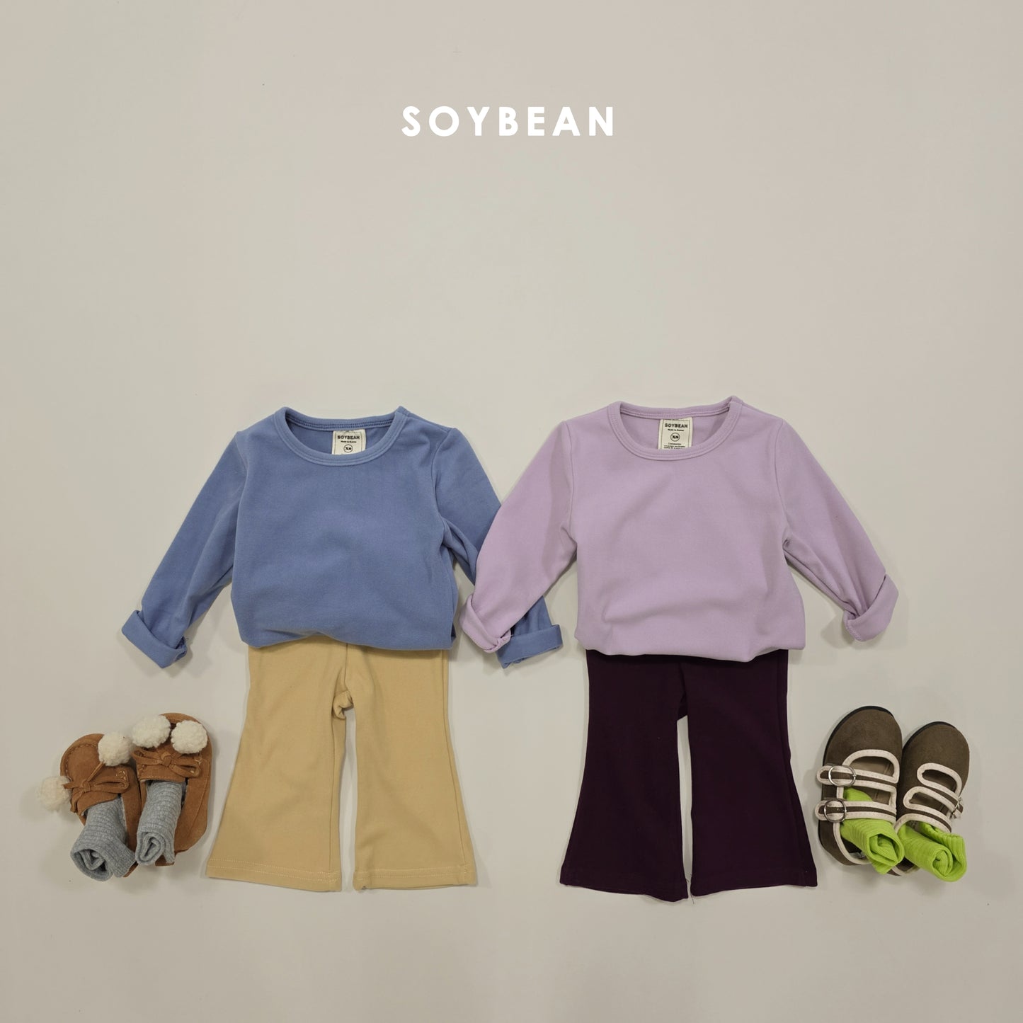 (Pre-order) Soybean Kids Winter - Puffy Contrast Flare Set 퐁실배색플레어세트 (3 Colors)