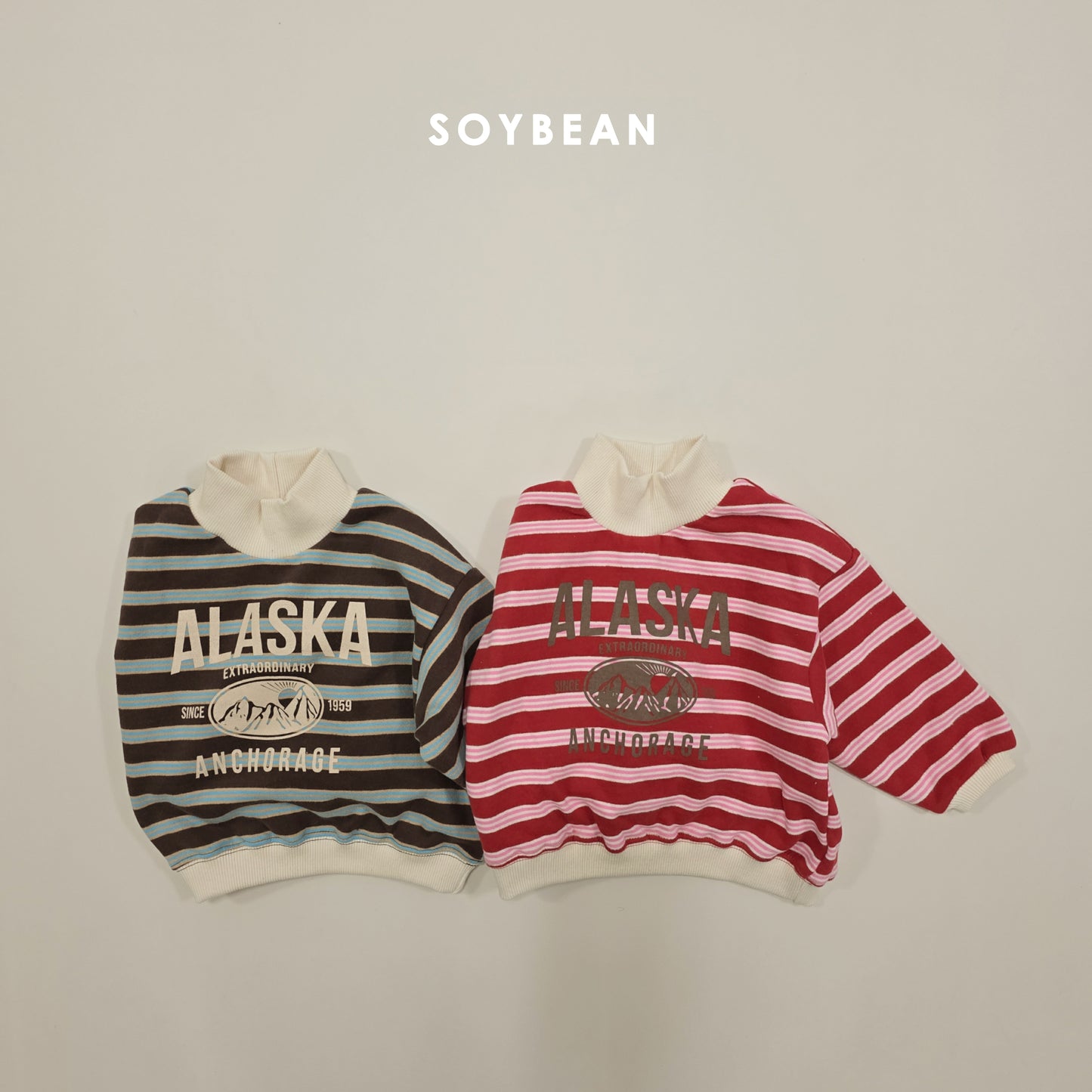 (Pre-order) Soybean Kids Winter - Alaska Fleece-Lined Mock Neck Sweatshirt 알래스카양기모맨투맨 (2 Colors)