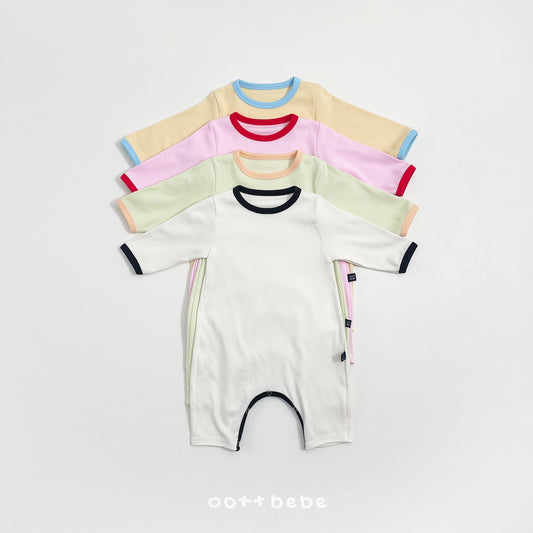 (Pre-order) OOTTBEBE Spring - Modal Heart Romper & Bunny Ear Bonnet Set 모달하트전신슈트+토끼보넷 (4 Colors)