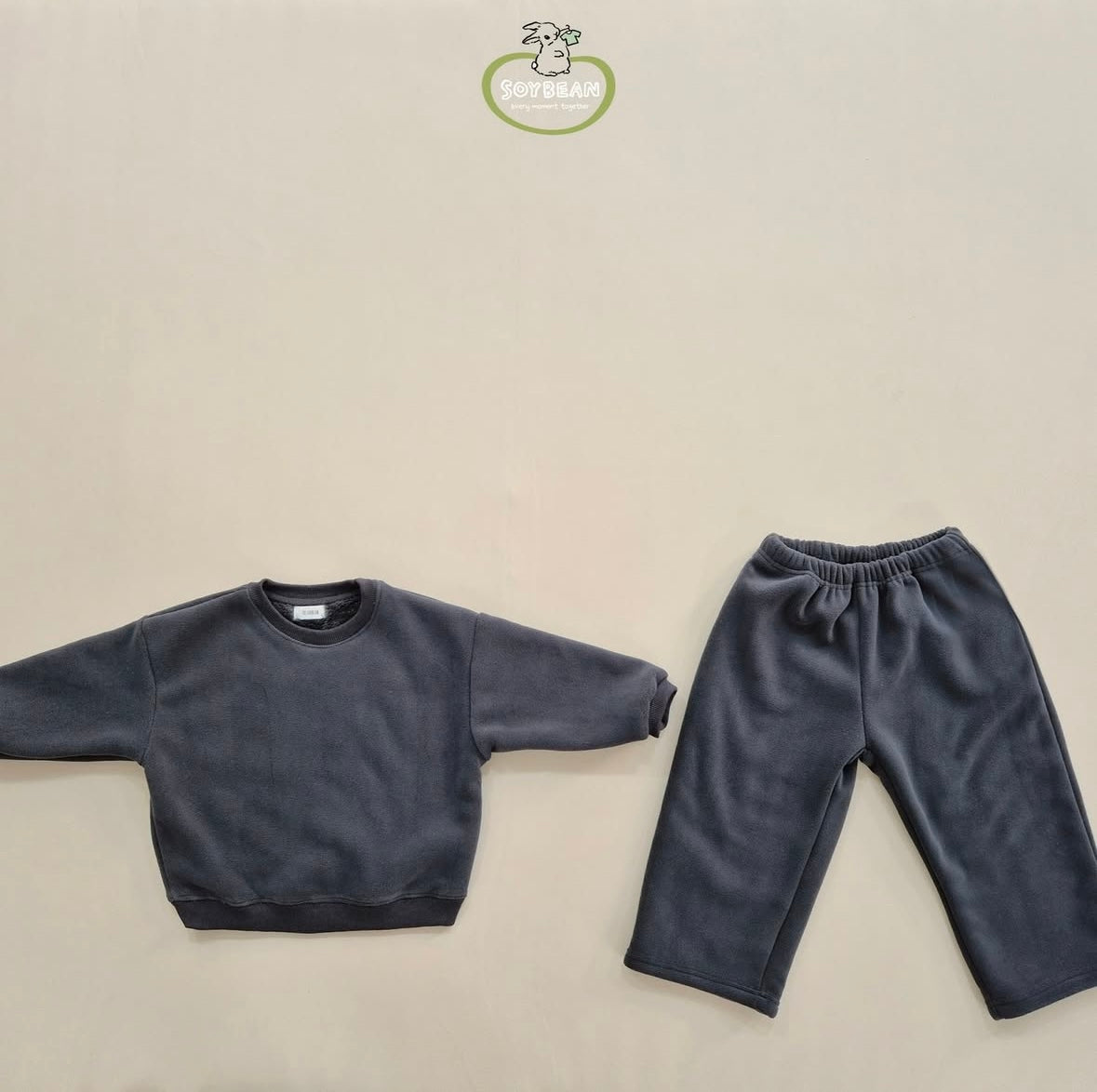 (Pre-order) Soybean Kids - Super Fleece Wide Top & Bottom Set 슈퍼플리스와이드상하복 (4 Colors)