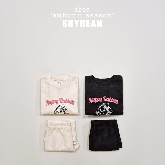 (Pre-order) Soybean Kids - Rabbit Knit Top & Bottom Set 레빗니트상하복 (2 Colors)