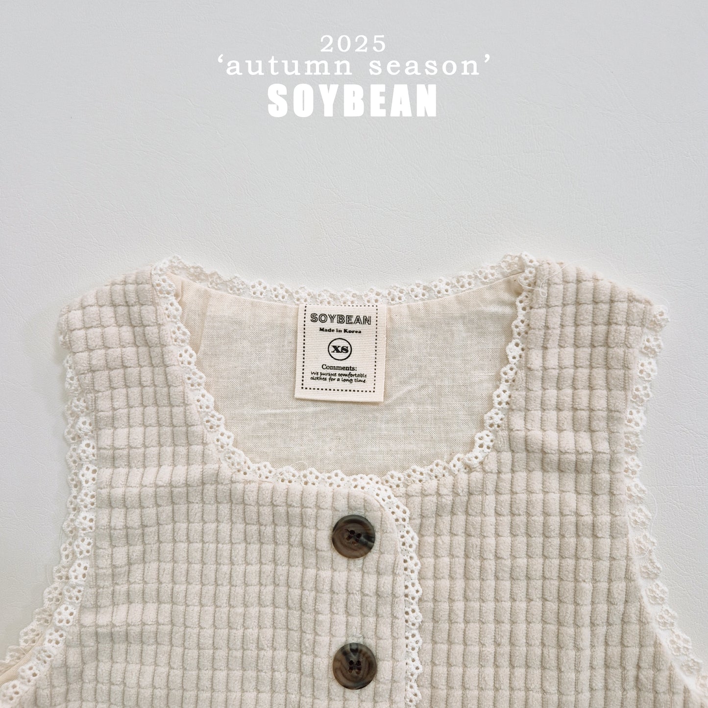 (Pre-order) Soybean Kids - Little Lace Vest 꼬마레이스조끼 (2 Colors)