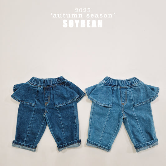(Pre-order) Soybean Kids - Skirt Wide Denim Pants 스커트와이드데님팬츠 (2 Colors)