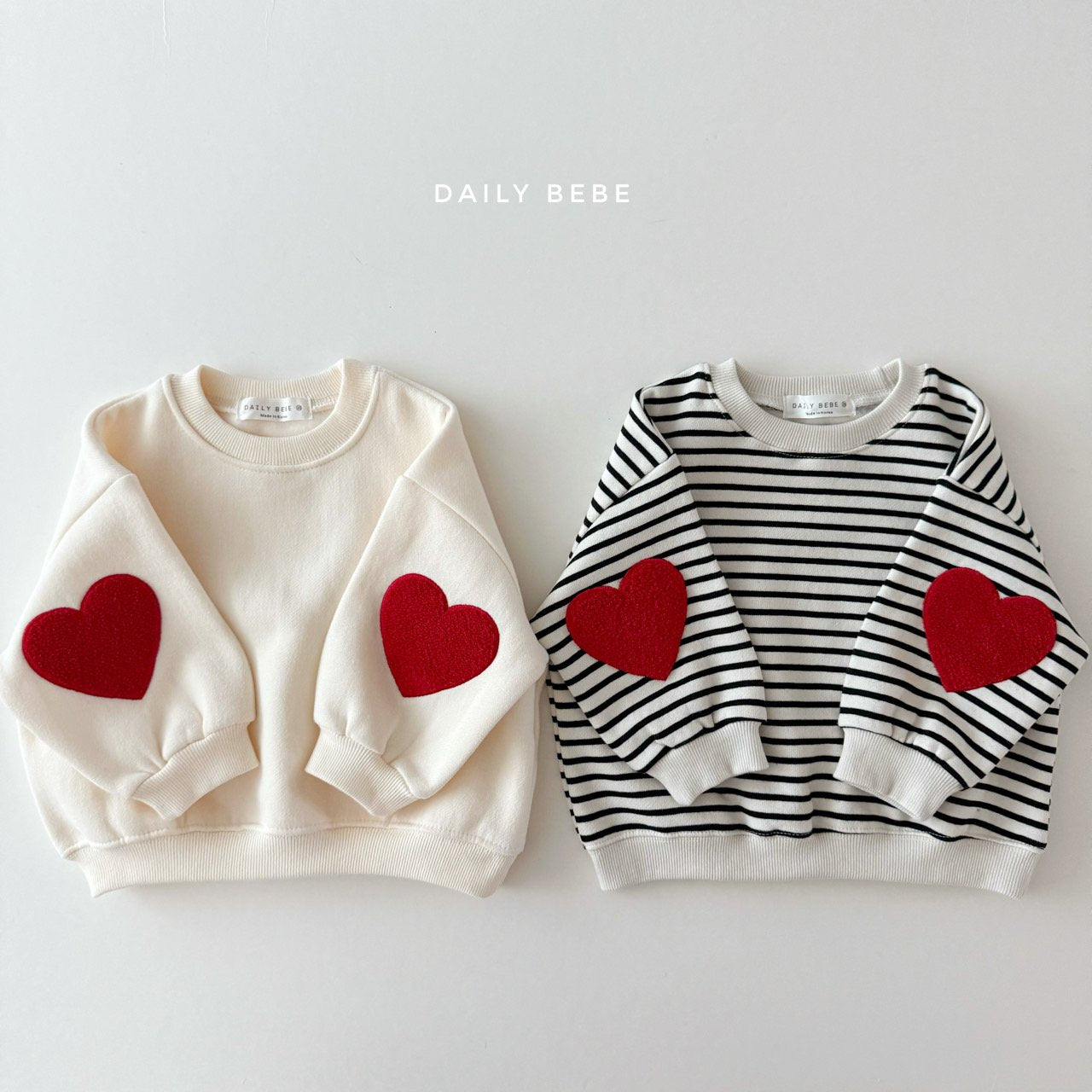 (Pre-order) Daily Bebe - Kids’ Heart Sweatshirt 하트맨투맨 (2 Colors)