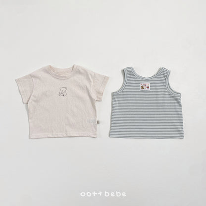 (Pre-order) OOTTBEBE Summer - Sherbet 1+1 Tee Set (Kids) 샤베트 1+1티셔츠 (5 Colors)