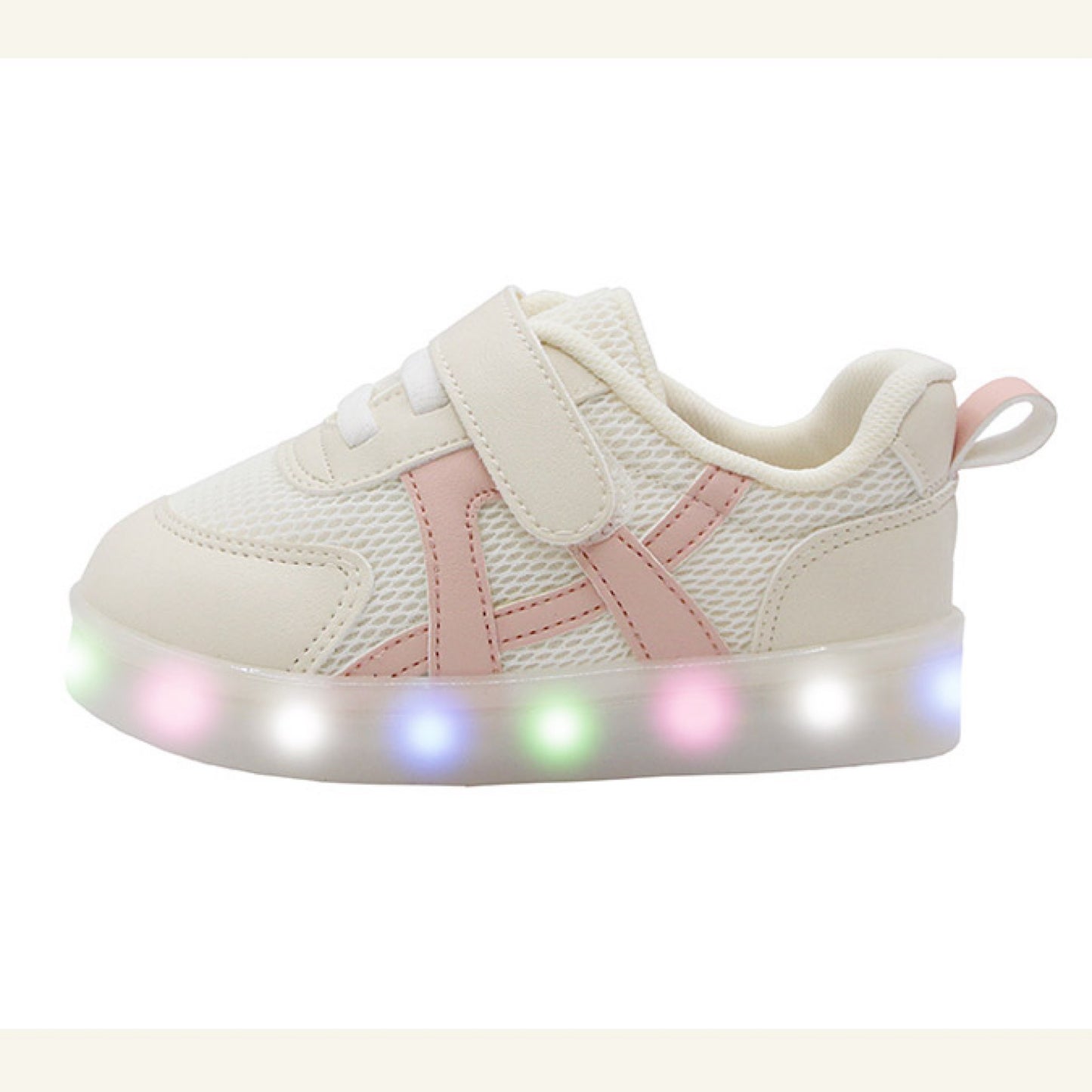 (Pre-order) KoongsKoongs Kids’ Bread LED Light-up Sneakers (Soft Pink)