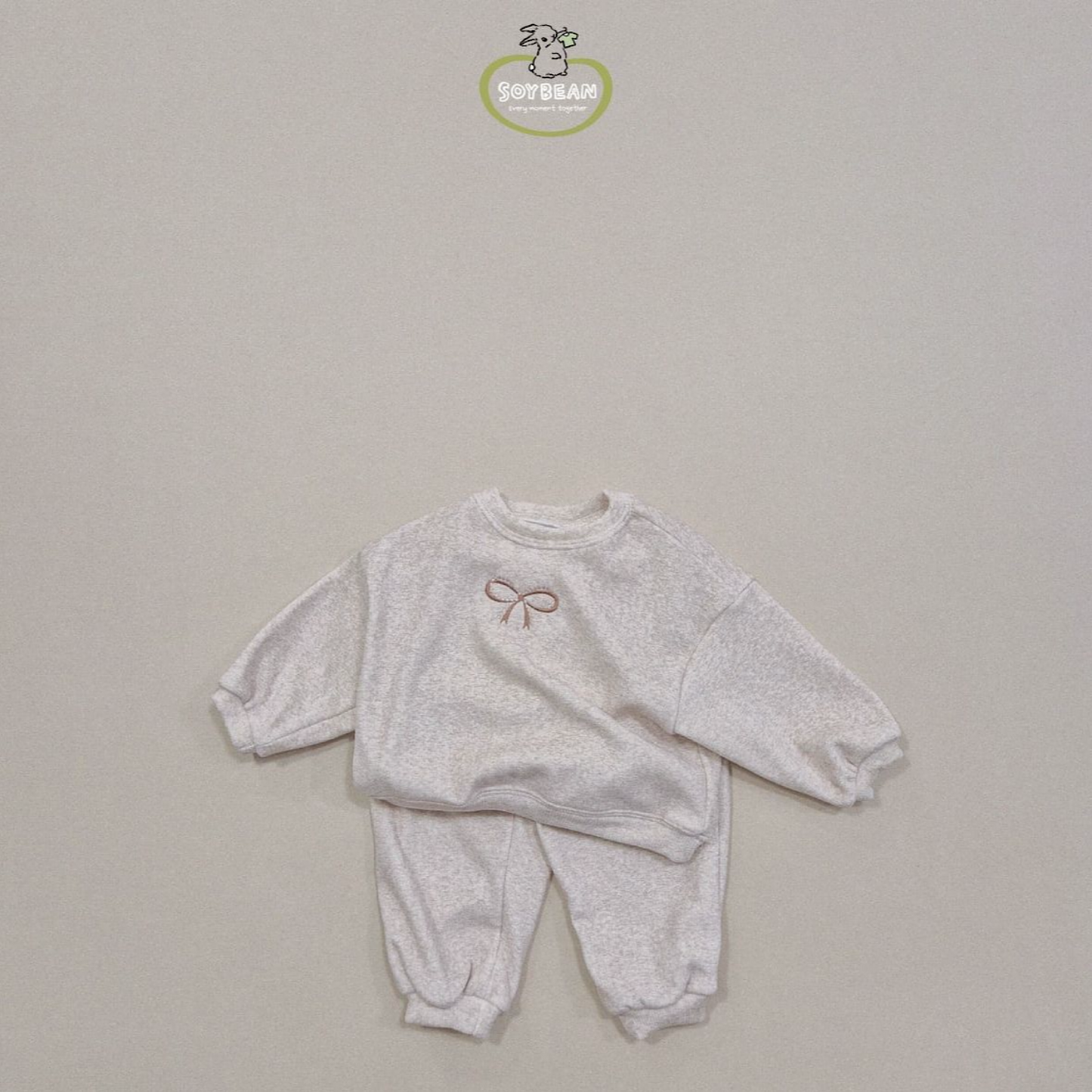 (Pre-order) Soybean Kids - Popping Mink Top & Bottom Set 팝핑밍크리본상하복 (2 Colors)