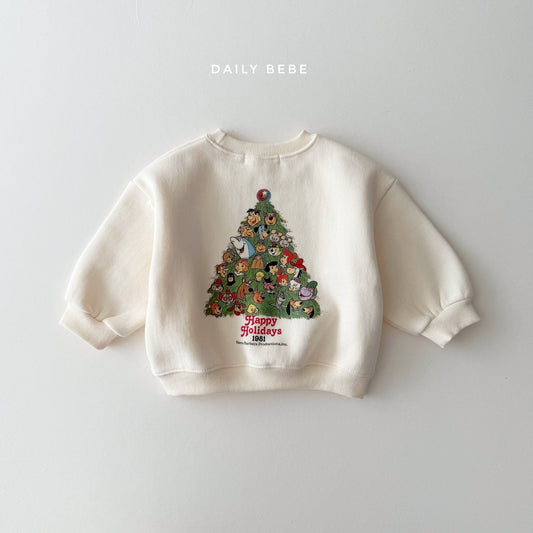 (In Stock) Daily Bebe - Winter Kids’ Christmas Tree Sweatshirt 트리맨투맨(기모)