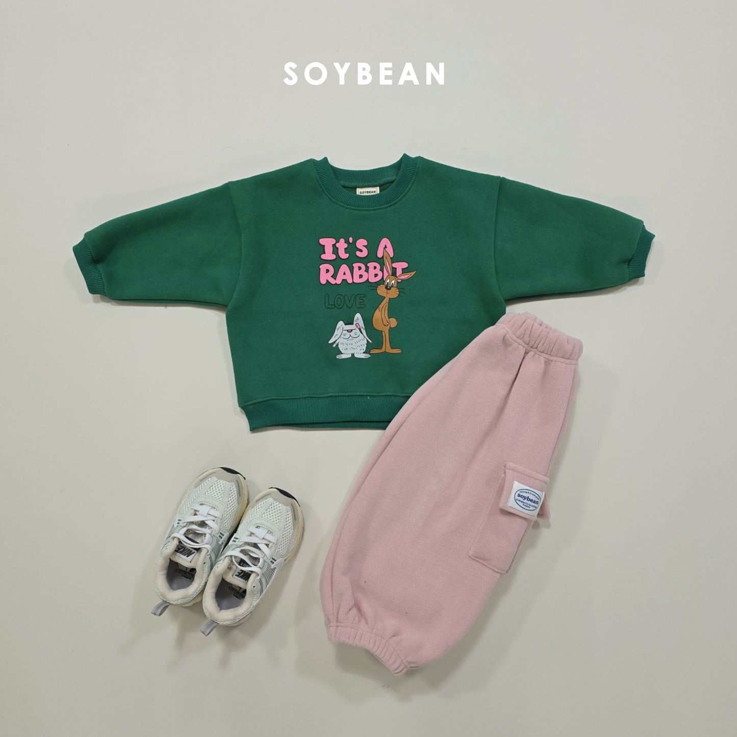 (Pre-order) Soybean Kids Winter - Rabbit Fleece-Lined Sweatshirt 래빗양기모맨투맨 (2 Colors)