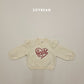 (Pre-order) Soybean Kids Winter - Heart Frill Fleece-Lined Sweatshirt 하트프릴맨투맨 (2 Colors)