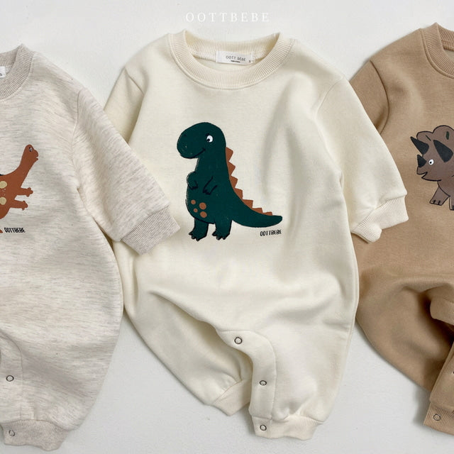 (Pre-order) OOTTBEBE - Winter Dinosaur Bodysuit 아기공룡전신수트 (3 Colors)