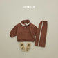 (Pre-order) Soybean Kids Winter - Collar Frill Fleece-Lined Top & Bottom Set 카라프릴양기모상하 (2 Colors)