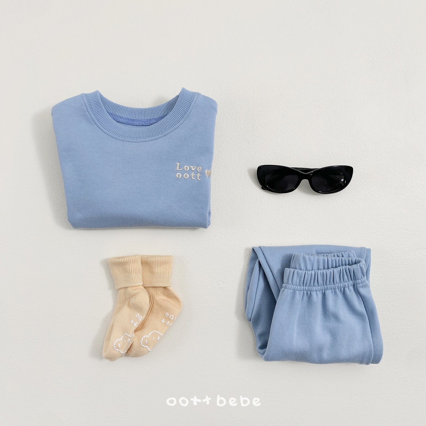 (Pre-order) OOTTBEBE Spring - Love OOTT Top & Bottom Set 러브오뜨상하복 (4 Colors)