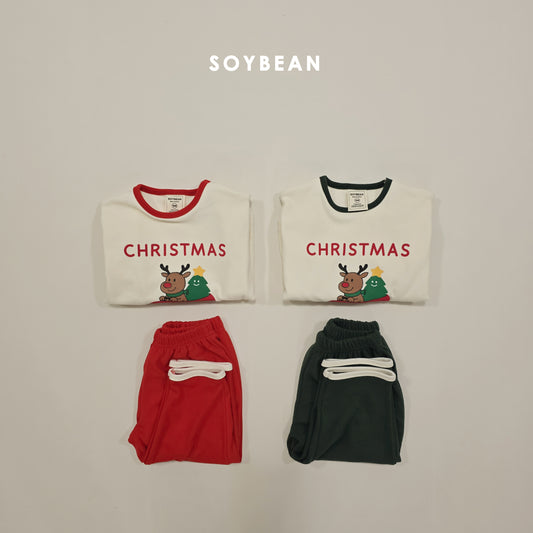 (Pre-order) Soybean Kids Winter - Merry Mongle Loose Pajama Set 메리몽글루즈실내복 (2 Colors)