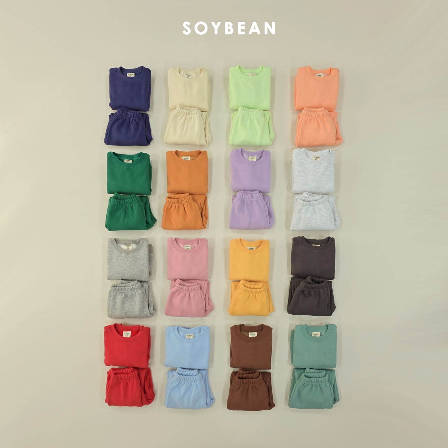 (Pre-order) Soybean Kids Winter - Junior Soybean Kids Winter - Junior Fleece-Lined Lollipop Top & Bottom Set 주니어 양기모롤리팝상하복 (16 Colors)