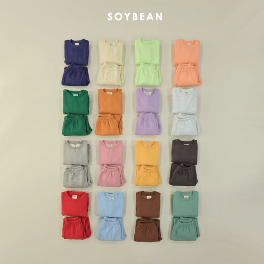 (Pre-order) Soybean Kids Winter - Fleece-Lined Lollipop Top & Bottom Set 양기모롤리팝상하복 (16 Colors)